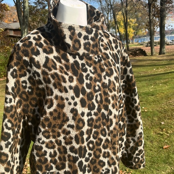 Ellen Tracy lovely leopard print wool blend 3/4 length coat 20W - Picture 3 of 12